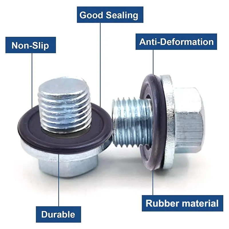 10-100PCS Universal Car Engine Oil Pan Oil Drain Screw Rubber Gasket M12 M14 Oil Drain Plug Sealing Rubber Ring Cars Accessories