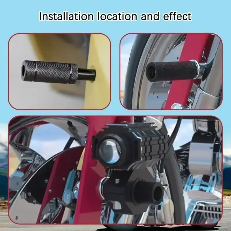 1/2 Sets Motorbike Mudguard Spotlight Brackets LED Headlight Support Base M8/M6 External Modification Aluminum Alloy Stands