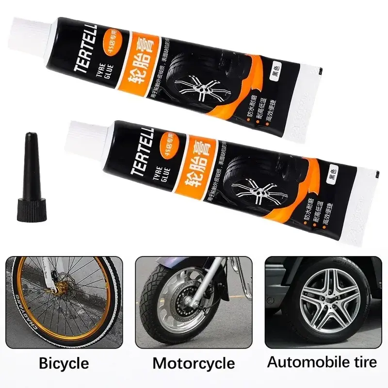 60ml Waterproof High Temperature Resistant Tyre Repair Liquid Black Strong Rubber Glues Adhesive Glue Automotive Repairs Tools