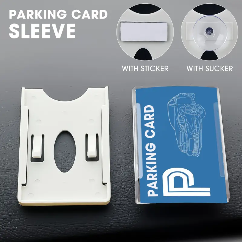 Car Card Sleeve Parking Ticket Clip Holder Auto Fastener Card Bill Windscreen Park Card Organizer Windshield Sticker Home Office