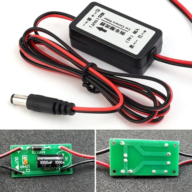 Car Reversing Camera Rectifier Parking Reverse Rear View Camera Tools Anti-interference DC Capacitor Connectors Auto Accessories