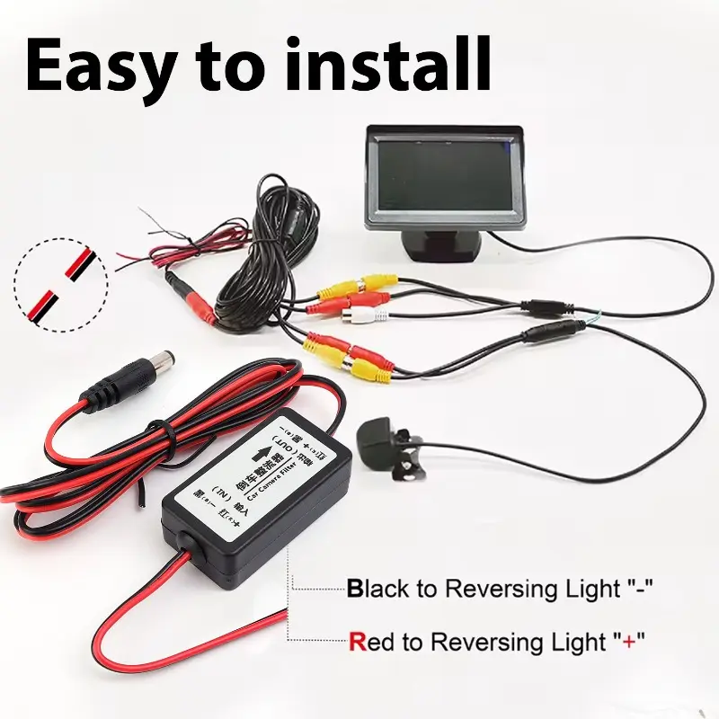 Car Reversing Camera Rectifier Parking Reverse Rear View Camera Tools Anti-interference DC Capacitor Connectors Auto Accessories