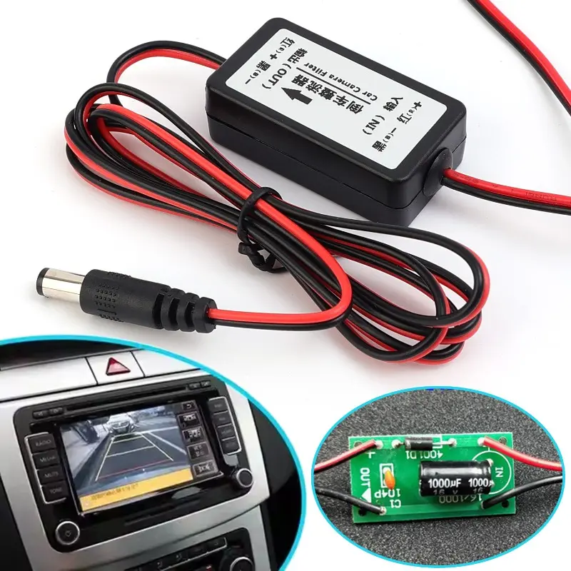 Car Reversing Camera Rectifier Parking Reverse Rear View Camera Tools Anti-interference DC Capacitor Connectors Auto Accessories