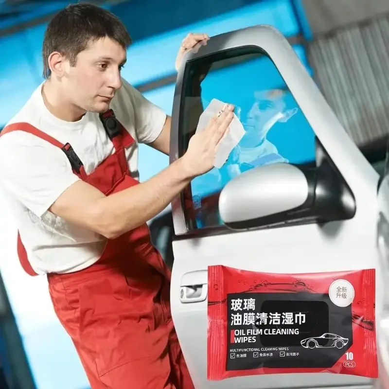 1-5packs Auto Glass Cleaning Oil Film Removing Wet Wipes Convenient Windscreen Oil Film Remover Car Glass Quickly Washing Tool