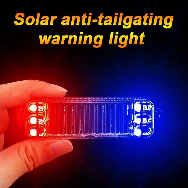 Motorcycle Solar Warning Light Car Rear Collision Prevention Strobe Light Night Electric Vehicle Bicycle LED Tail Flashing Light