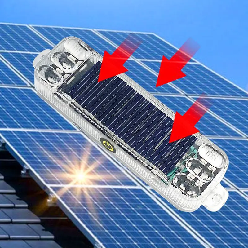 Motorcycle Solar Warning Light Car Rear Collision Prevention Strobe Light Night Electric Vehicle Bicycle LED Tail Flashing Light