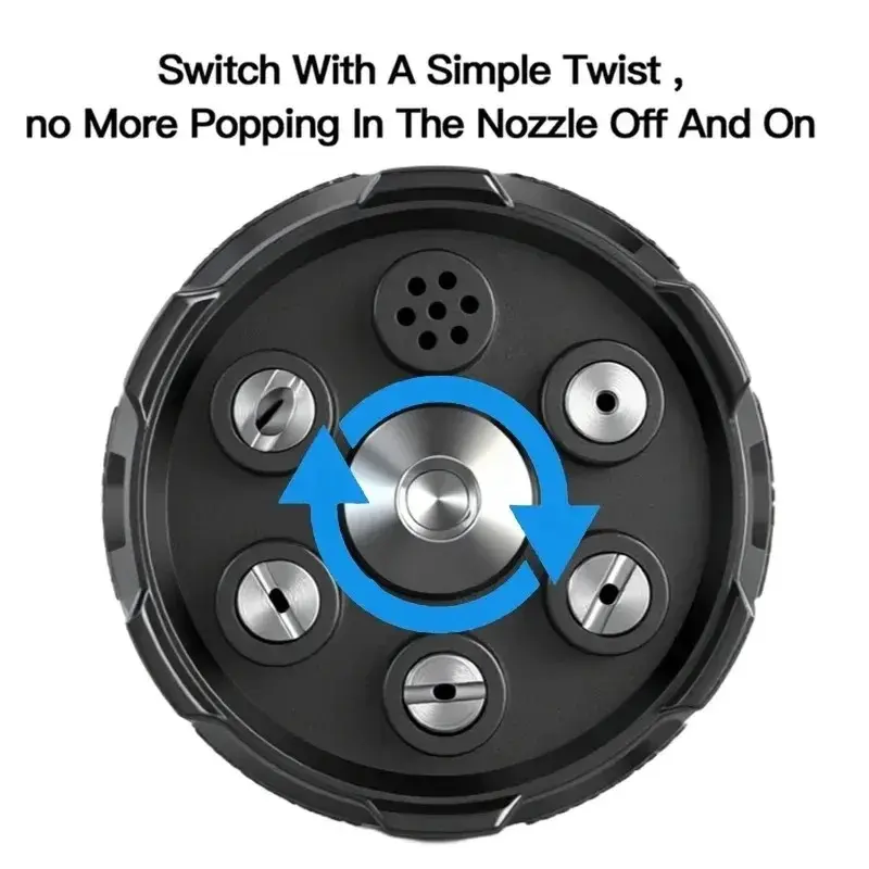 Universal  New Black And Green Multi-function 6 in 1 Car Wash Nozzle High Cleaner Gun Water Pressure Cordless Washer Parts