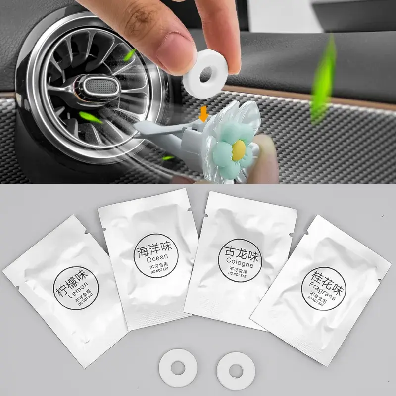 Car Air Freshener Supplement 6 Flavor Car Vent Perfume Refill Replace Aroma Cotton Pads Perfume Fragrance Interior Accessories