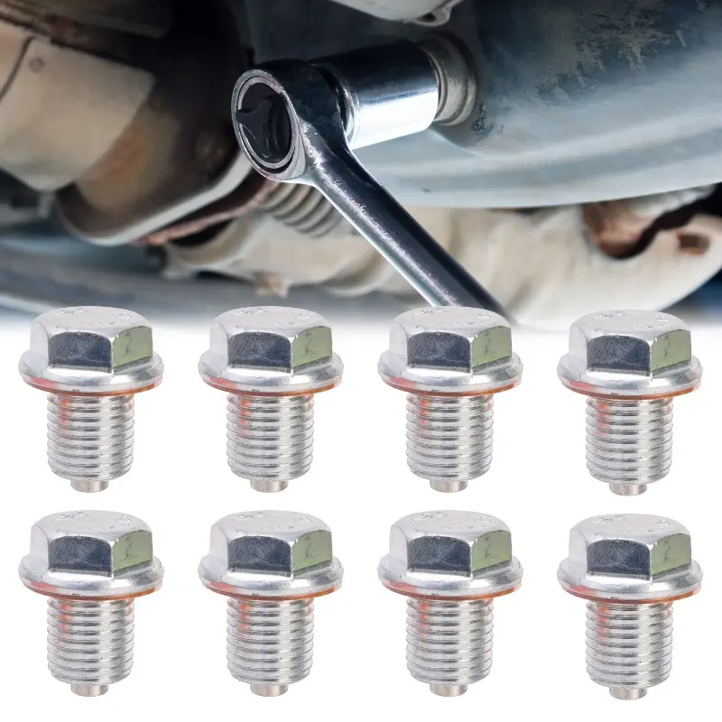 M14*1.5 Car Engine Oil Pan Oil Drain Plug Magnetic Extended Oil Drain Screw Gasket Auto Replacement Parts For Honda Volkswagen