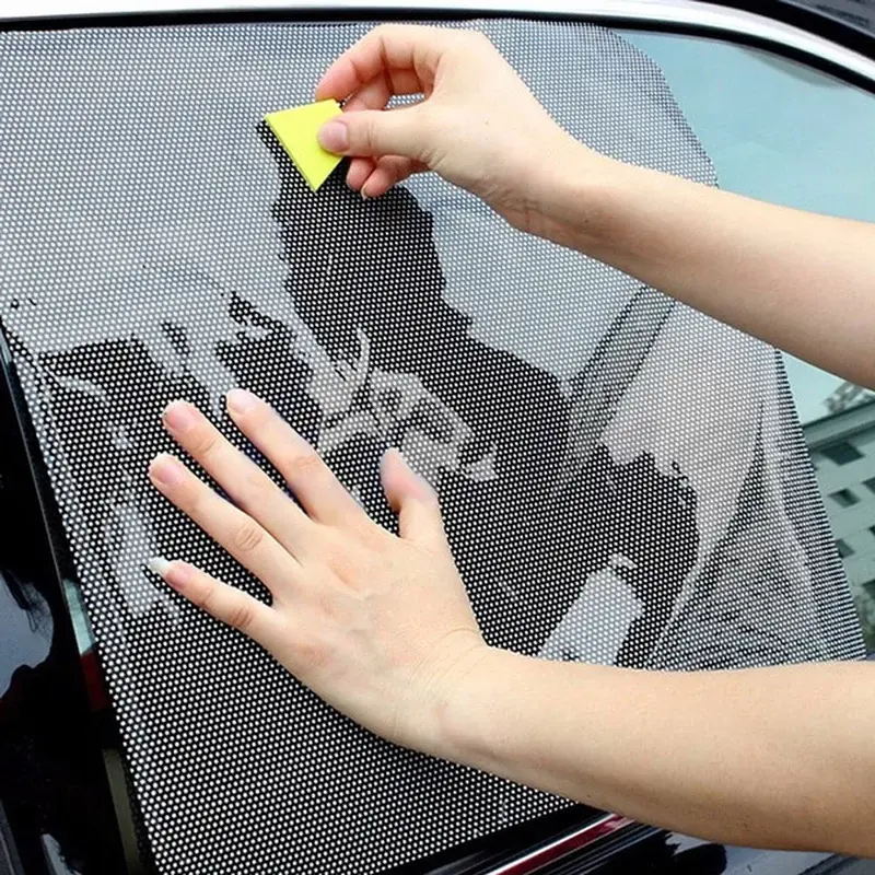 2Pcs Car Sunshade Stickers static Electrostatic Window Sun-shading Stickers Sun Block Car Rear Windows Side Blocks Cover Film