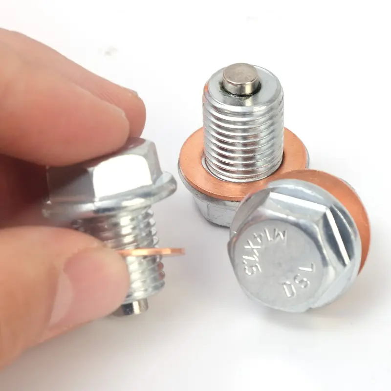 M14*1.5 Car Engine Oil Pan Oil Drain Plug Magnetic Extended Oil Drain Screw Gasket Auto Replacement Parts For Honda Volkswagen