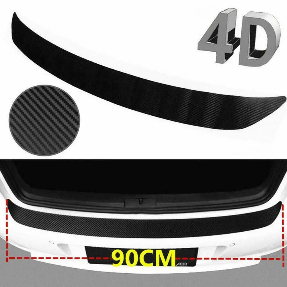 4D Carbon Fiber Stickers for Car Rear Trunk Bumper Protective Anti-Scratch Scuff Film Protectors Car Decals 90cm
