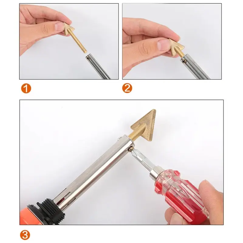 Copper Bumper Plastic Repair Smoothing Welder Replacement Tools Triangular Soldering Iron Tips Set cars Sheet Metal Repair Tools
