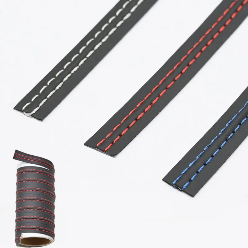 Universal Decorative Car Interior DIY Strips PU Leather Woven Trim Strips Car Protection Stickers for Door Dashboard Stickers