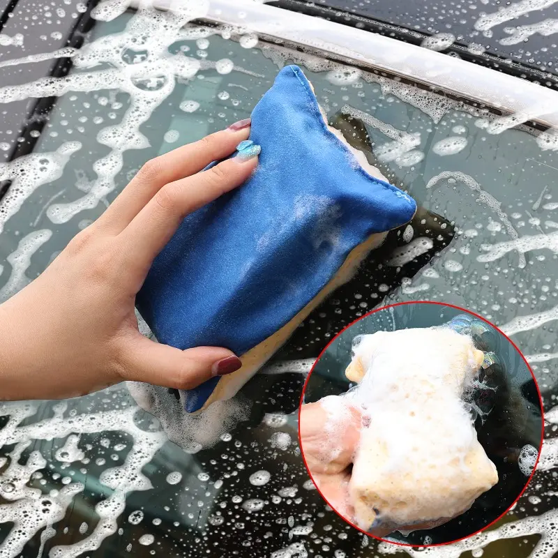 Microfiber Non-woven Double-sided Velvet Multifunctional Car Cleaning Sponge Block Defogger Car Wash Maintenance AutoAccessories