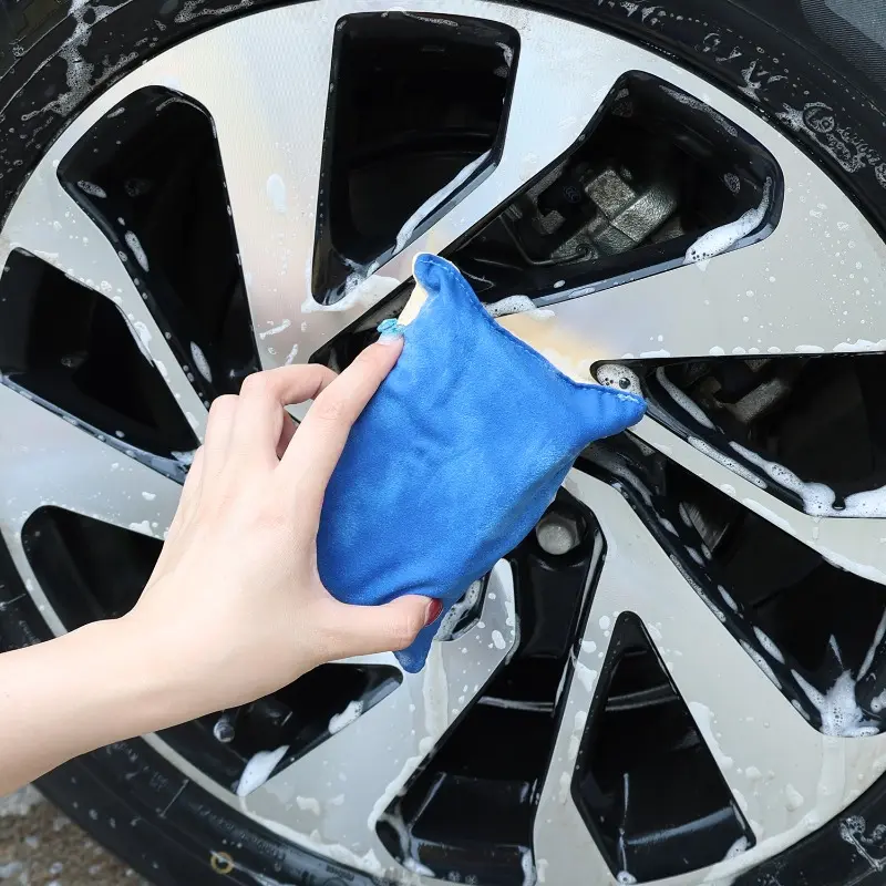 Microfiber Non-woven Double-sided Velvet Multifunctional Car Cleaning Sponge Block Defogger Car Wash Maintenance AutoAccessories