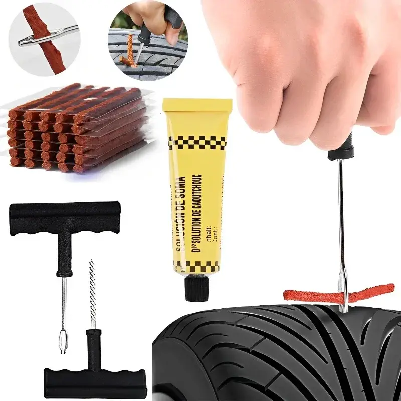 10/20/50Pcs Tire Repair Strips Tubeless Rubber Stiring Glue Seals for Car Motorcycle Tyre Puncture kit wicks worms Tools Parts