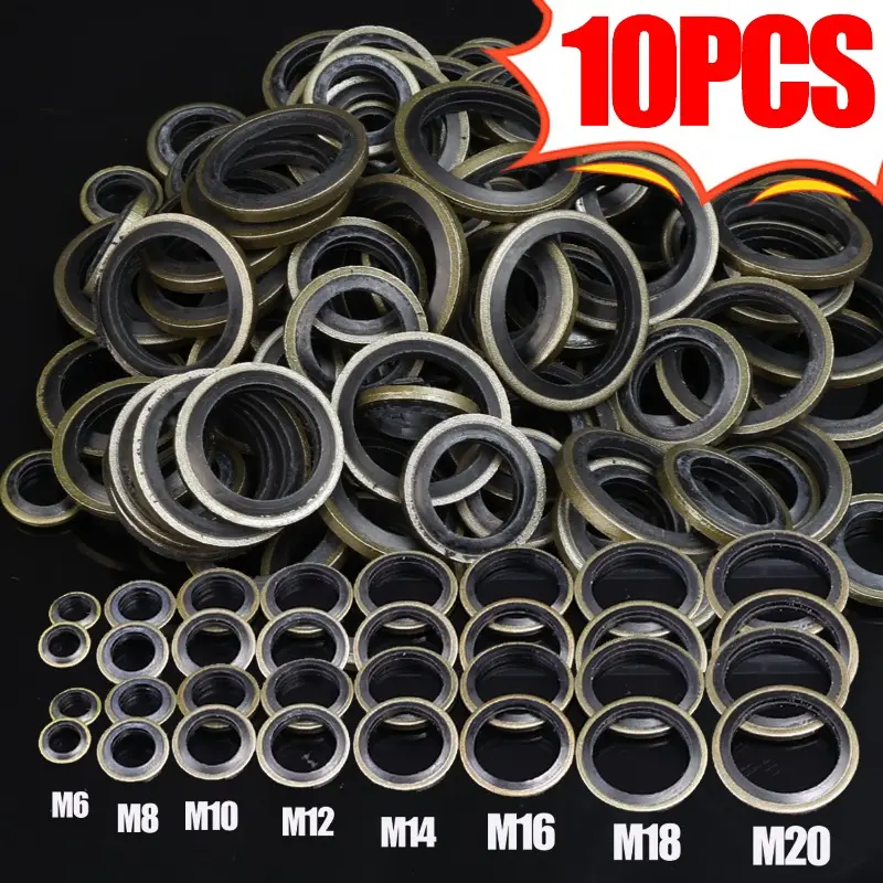 10PCS Car Drain Plug Oil Pan Gaskets Prevent Oil Leakage Durable and High Hardness Accessories SealM6/M8/M10/M12/M14/M16/M18/M20