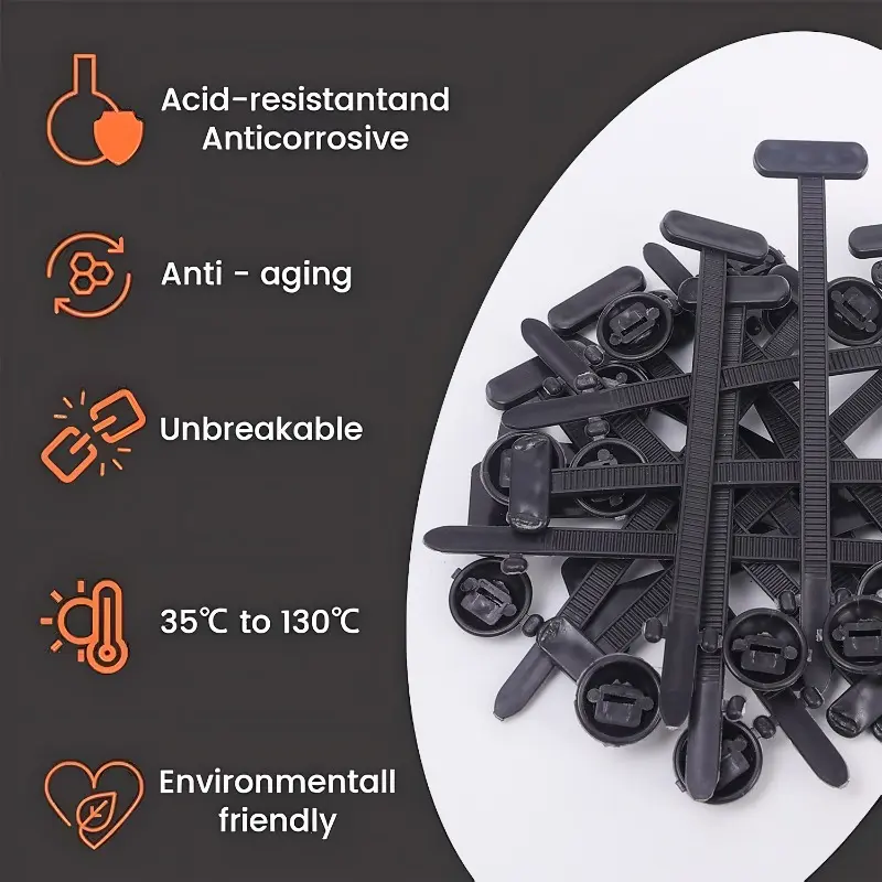 Nylon Universal Cable Tie Buckle Car Fastener Buckle Heavy Duty Self-Locking Zip Ties Holder Auto Interior Tool Accessories 1-40