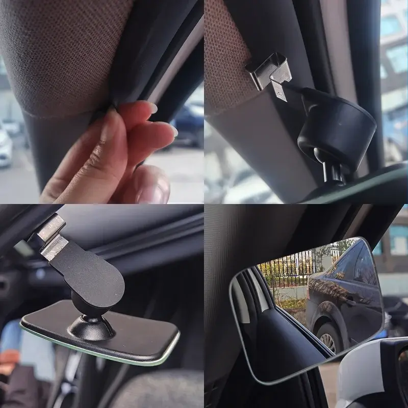 Car Auxiliary Blind Spot Mirror Wide Angle 360 Degree Adjustable Auto Interior HD Convex Rearview Mirror Parking Rimless Mirrors
