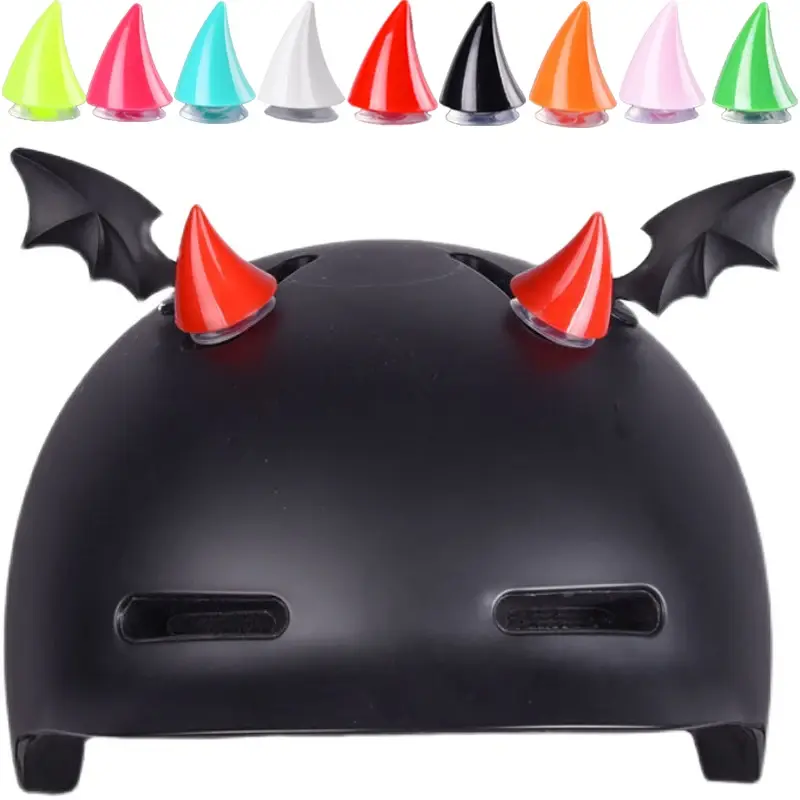 Helmet Devil Horns Stikcer Motorcycle Electric Car Helmets Decoration Headwear Helmet Stickers Cosplay Auto Styling Halloween