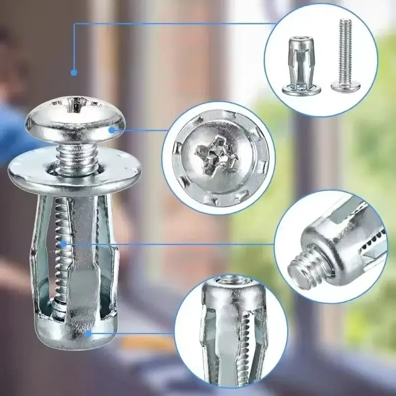 40-4pcs Petal Rivet Lock Nuts with Screw for Fixed License Plate Car Screw Iron Skin M4 M5 M6 M8Metal Jack Nuts Auto Accessories