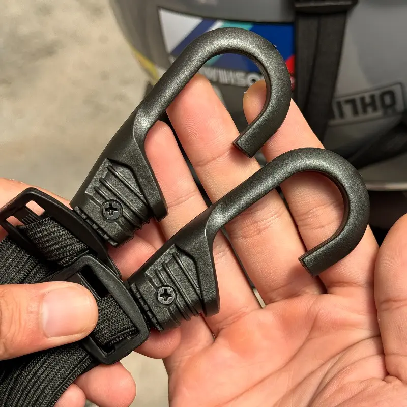2PCS Motorcycle Adjustable Helmet Luggage Strap with Elastic Band and Hooks Multi-functional Luggage Rubber Band Straps