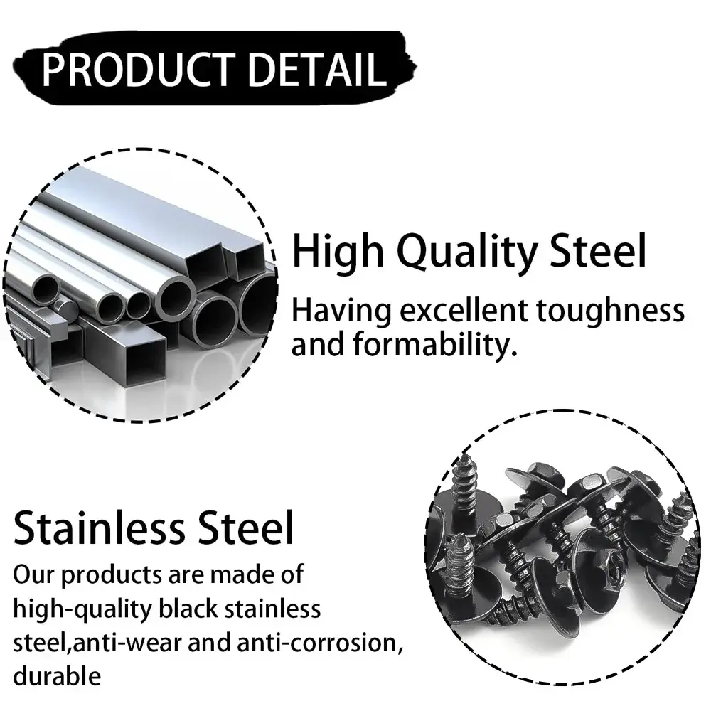 10-30pcs Self-tapping Screws Fasteners Car Bumper Cover Engine Shields Splash Guard Bolt Retainer Car Fender Liner Cover Screw