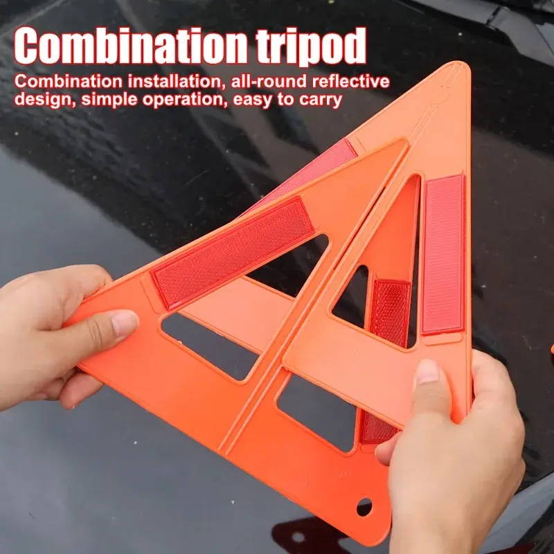 Foldable Car Reflective Triangle Warning Sign Portable PVC Highly Reflective Traffic Warning Signs Auto Emergency Accessories