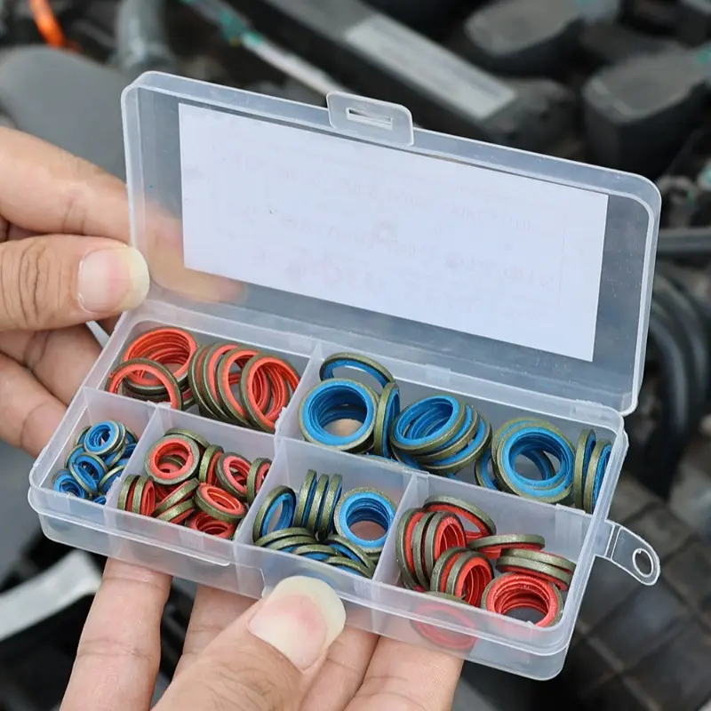 Car Engine Oil Pan Drain Gaskets Kit M6 M8 M10 M12 M14 M16 Auto Oil Drain Plug Gasket Rubber Metal Seal Ring Cars Accessories