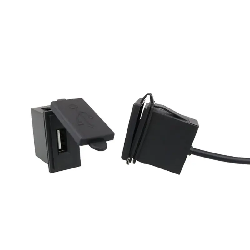 12V/24V Single USB Car Charger Socket 5V 2.4A Power Adapter Waterproof    Square Shape for Motorcycle RV Boat Ship Charger