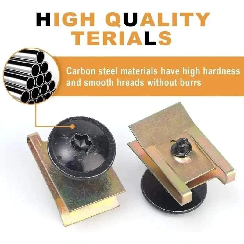 Car Screws Base U Clips Modification Fasteners Metal Fender Bumper Protection Engine Shield Guard Clip Auto Interior Accessories