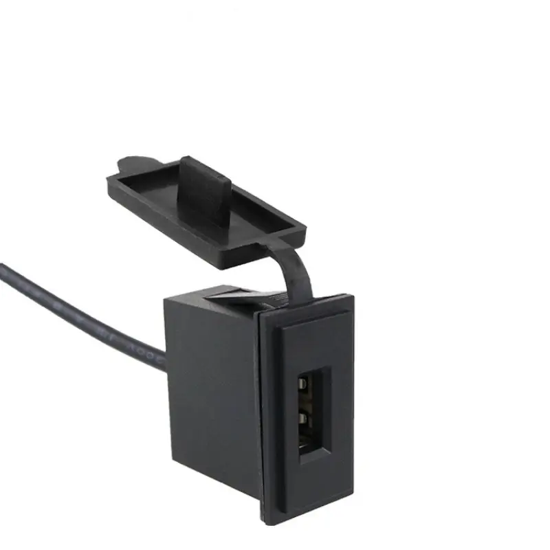12V/24V Single USB Car Charger Socket 5V 2.4A Power Adapter Waterproof    Square Shape for Motorcycle RV Boat Ship Charger
