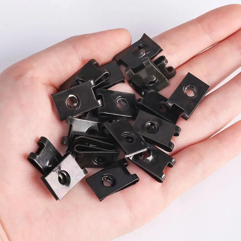 Car Screw Base U-Shaped Clip Car Modification Fastener Metal Fender Bumper Protection Clip Car Interior Accessories