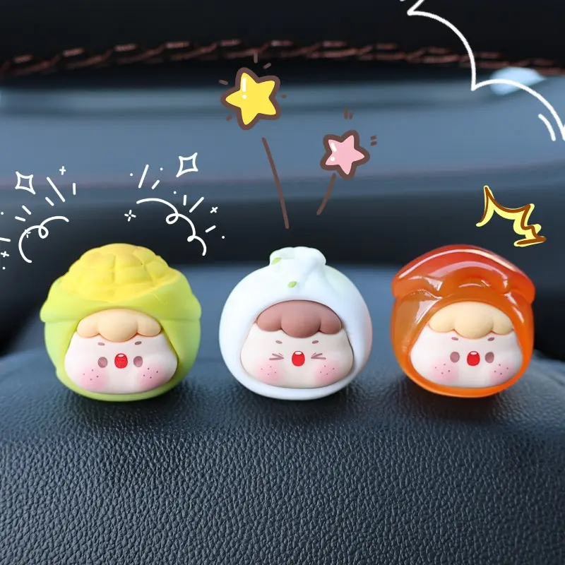 1/3/6PCS Creative Food & Dessert Car Ornament Auto Centre Console Rearview Mirror Decoration Microlandscape DIY Accessories