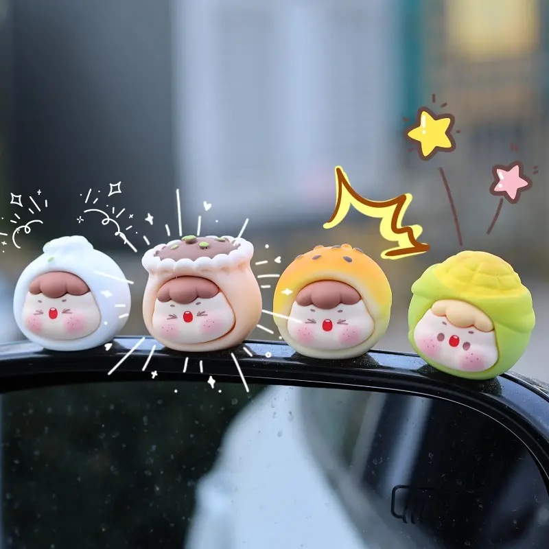 1/3/6PCS Creative Food & Dessert Car Ornament Auto Centre Console Rearview Mirror Decoration Microlandscape DIY Accessories