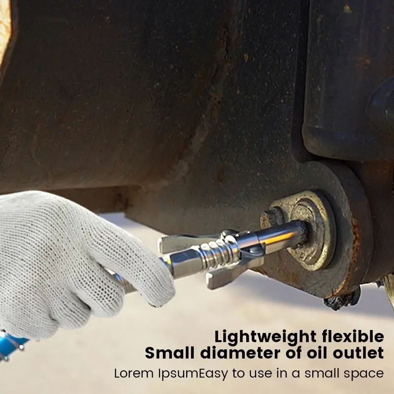 10000PSI Grease Tool Gun Coupler Nozzle Oiling Double Handle High Pressure 10000 PSI Grease Quick Lock Clamp Car Oil Syringe