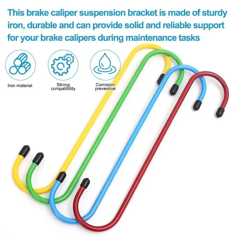 Car Brake Caliper Hooks with Rubber Tips for Brake Bearing Axle Suspension Work Auto Brake Caliper Hangers Hooks Universal Tools