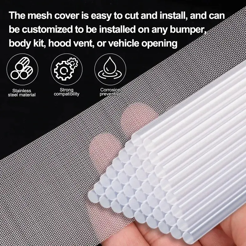 One Set Stainless Steel Repair Mesh Kit for Car Bumper Crack Bodywork Fix Mesh Hot Melt Glue Sticks Universal DIY Tool Sheet