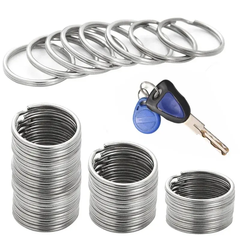 Key Ring Combination Set Metal Keychain Split Ring Key Carabiner Car Accessories Pendant Ring Anti-rust Key Pendant