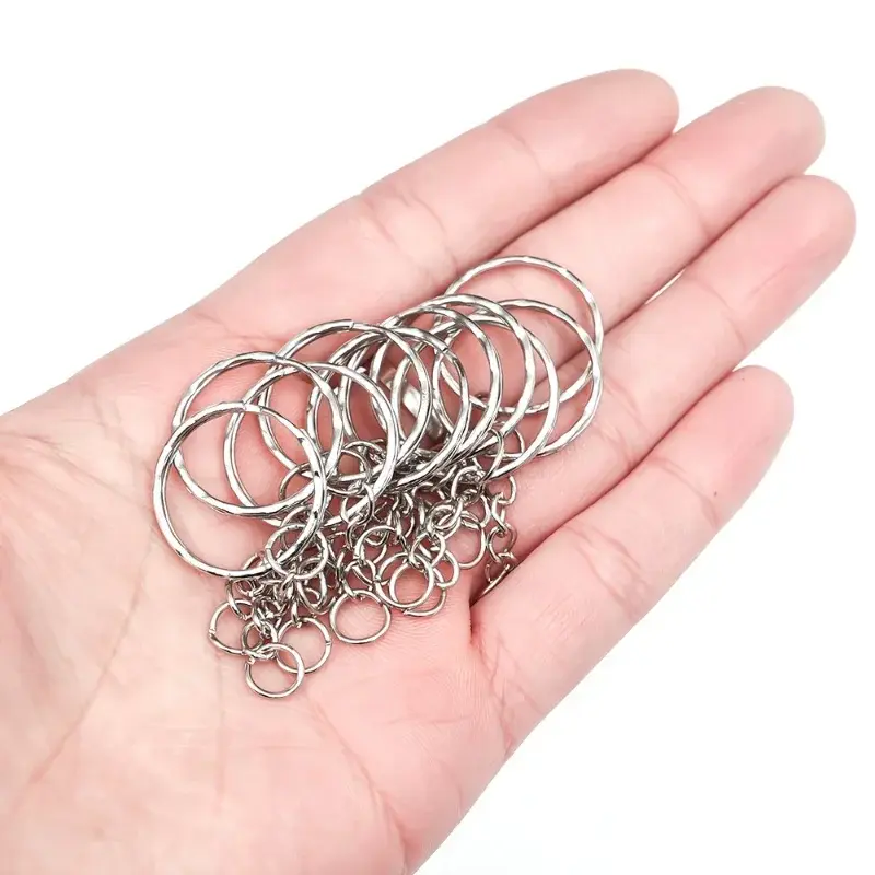 Key Ring Combination Set Metal Keychain Split Ring Key Carabiner Car Accessories Pendant Ring Anti-rust Key Pendant