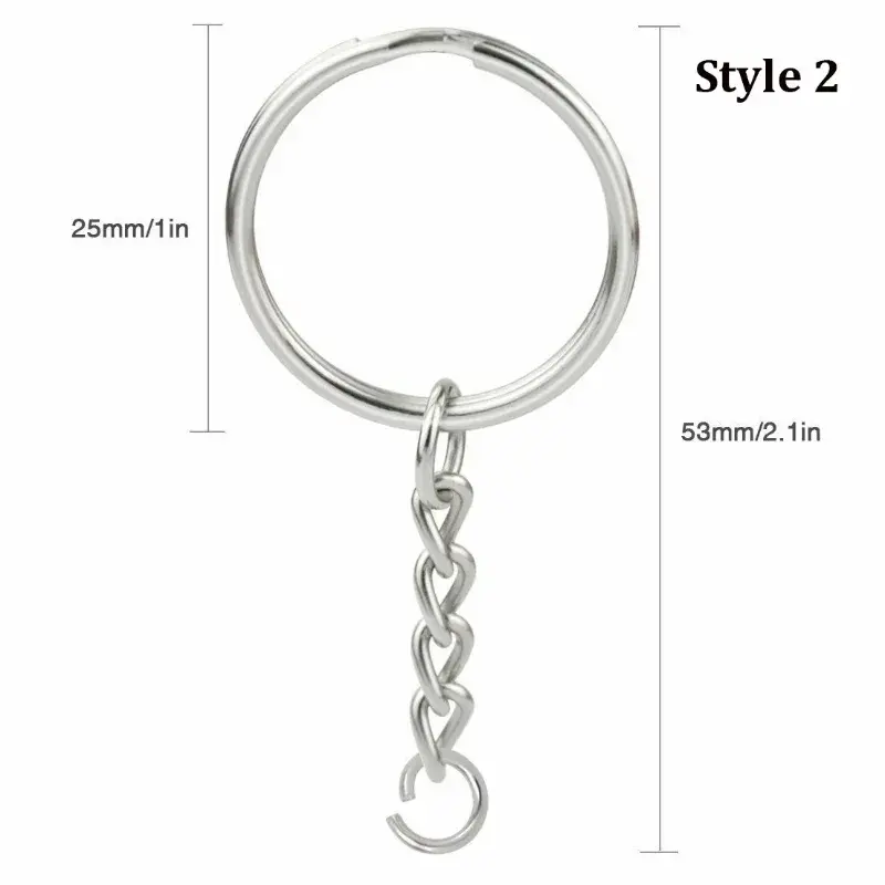 Key Ring Combination Set Metal Keychain Split Ring Key Carabiner Car Accessories Pendant Ring Anti-rust Key Pendant