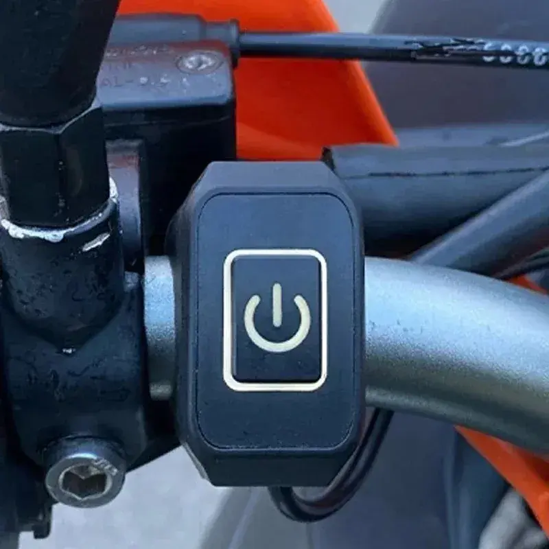 22mm Motorcycle Switch Button Handlebar Mount Waterproof Modified Switch Headlight Horn Control ON/OFF with LED Display Lamp