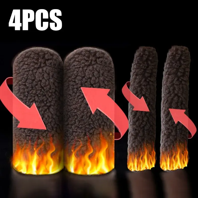 Winter Motorcycle Handlebar Sleeve Hand Warmer Protection Cover Plush  Brake Handle Plush Gloves