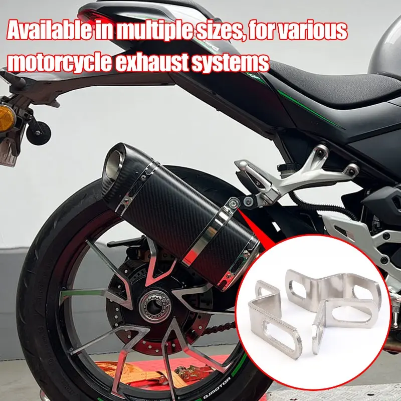 Universal Motorcycle Exhaust Pipe Bracket Z/L Shape Stainless Steel Fixed Stand Exhaust Pipe Support Frame Motorbike Accessories