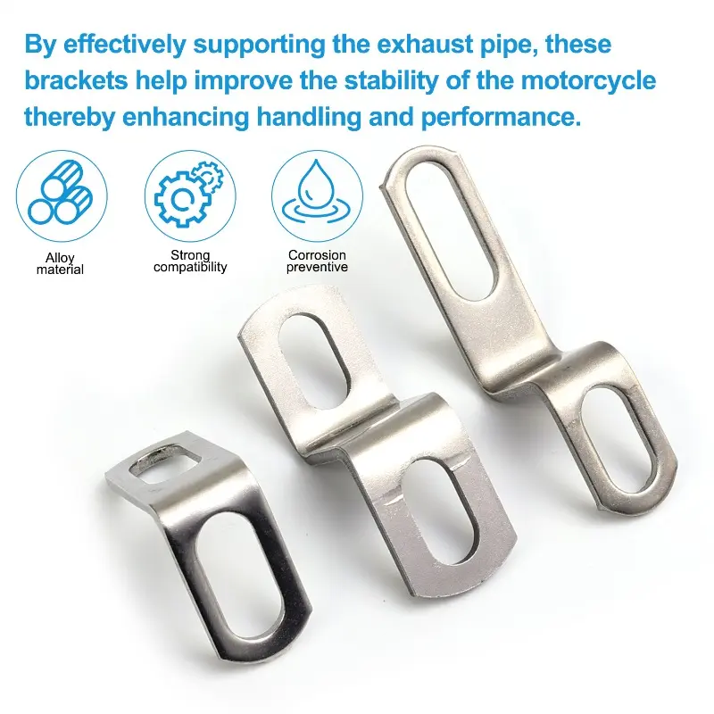 Universal Motorcycle Exhaust Pipe Bracket Z/L Shape Stainless Steel Fixed Stand Exhaust Pipe Support Frame Motorbike Accessories