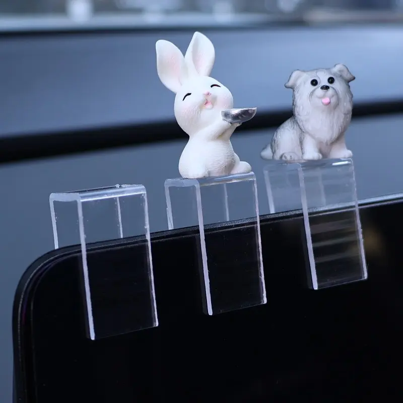 10pcs Car Toy Transparent Display Case Model Acrylic Holder Auto Ornaments Computer Screen Small Bracket  Fixed Decorations