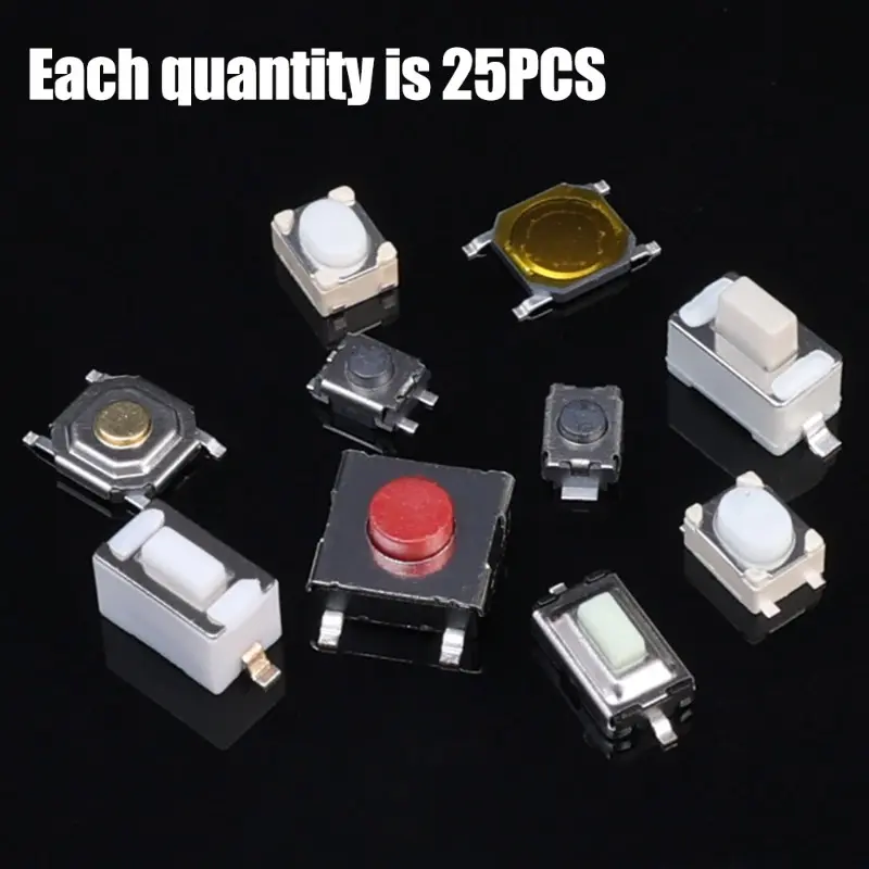 250/100PCS Multi Models Car Remote Control Tactile Switch Small Button Auto Key Button Touch Type Micro Switch Cars Accessories