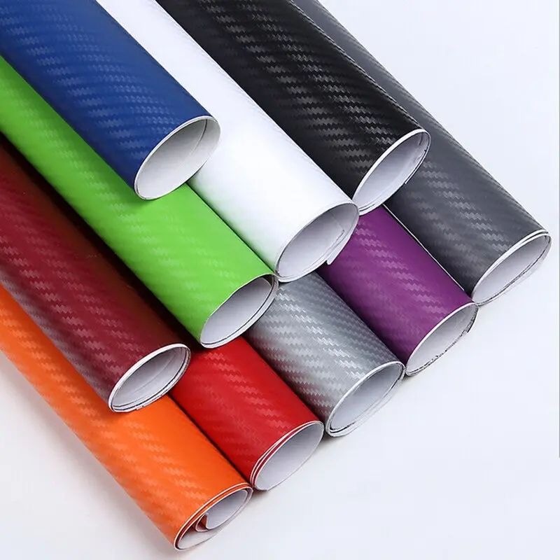 3D Carbon Fibre Car Stickers Colourful Vinyl Body Protection Film Waterproof Self-adhesive Sticker Cars Exterior Styling Decals