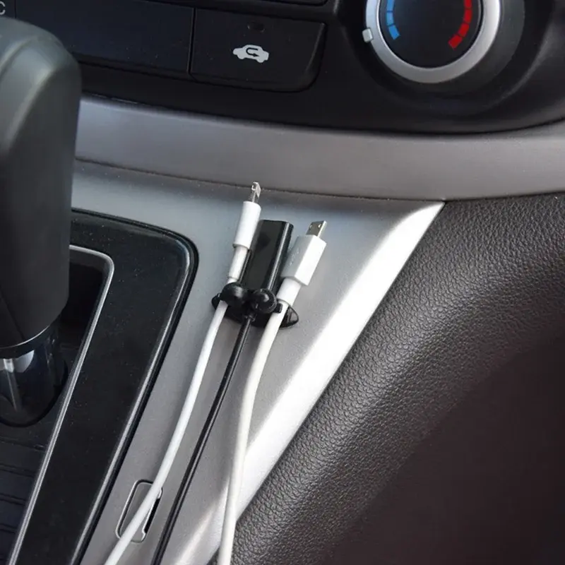 High Quality Car Wire Tie Clip Wire Cord Holder Fixer Organizer for Car USB Charging Tablet Wire Home Office Cable Organizer